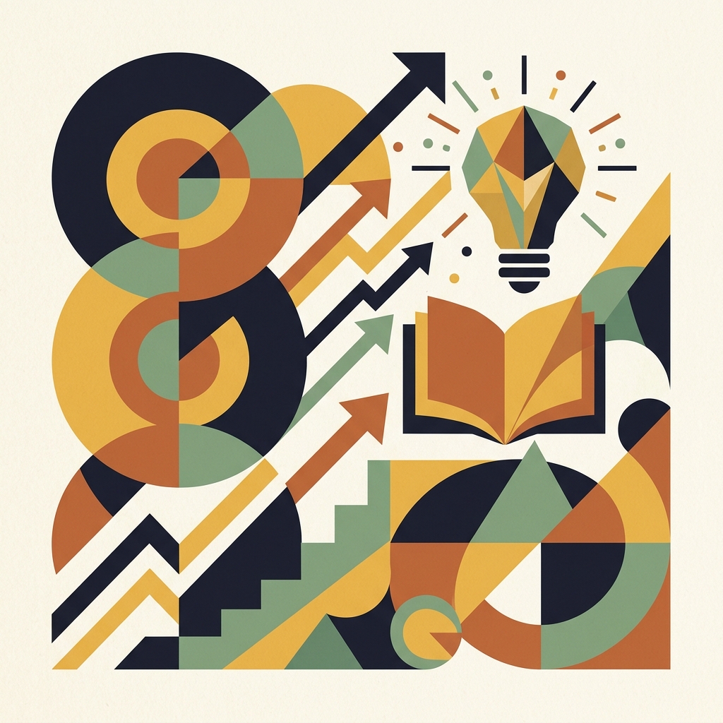 Abstract illustration representing education, mentorship, and growth — PerTuto's core values